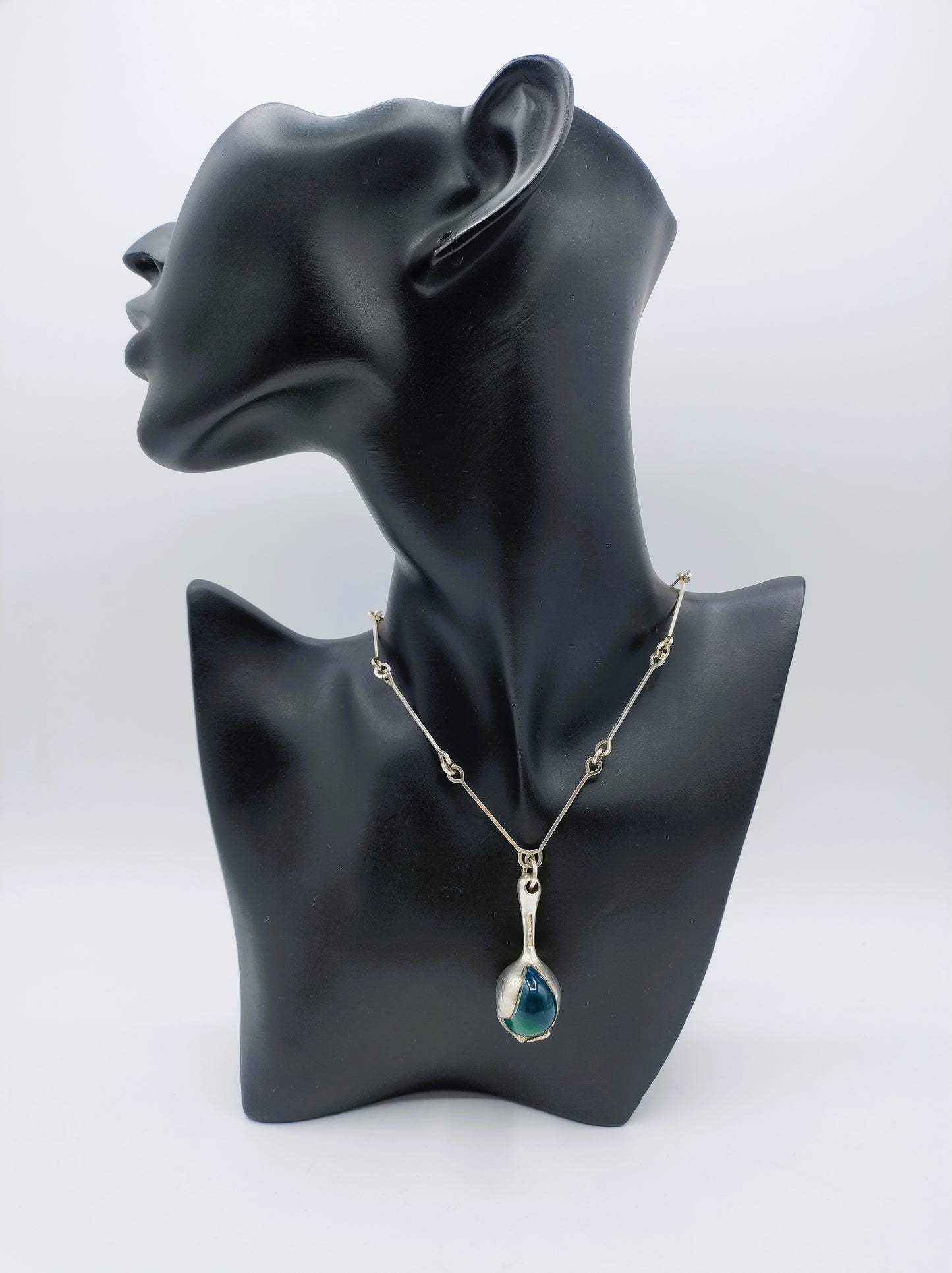 Zilveren ketting met 'Nectaris' hanger, Lapponia, Finland, 1980, 74 cm