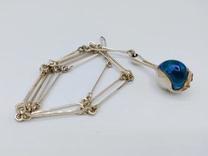 Zilveren ketting met 'Nectaris' hanger, Lapponia, Finland, 1980, 74 cm
