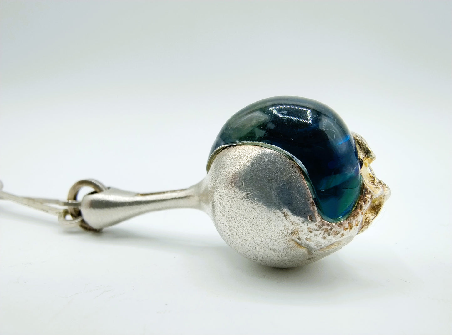 Zilveren ketting met 'Nectaris' hanger, Lapponia, Finland, 1980, 74 cm