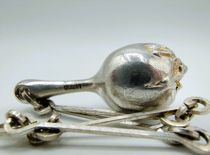 Zilveren ketting met 'Nectaris' hanger, Lapponia, Finland, 1980, 74 cm