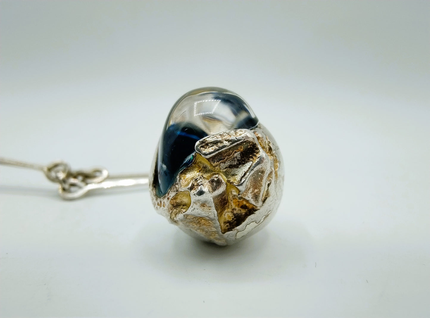 Zilveren ketting met 'Nectaris' hanger, Lapponia, Finland, 1980, 74 cm