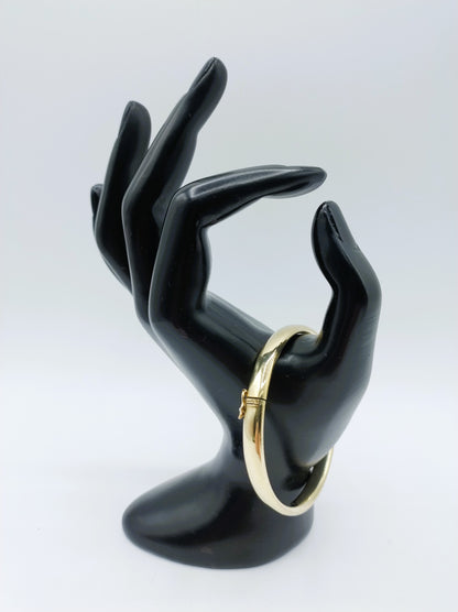 14 Karaats gouden slavenarmband met zilveren kern, 6 mm