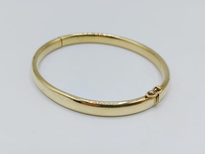 14 Karaats gouden slavenarmband met zilveren kern, 6 mm
