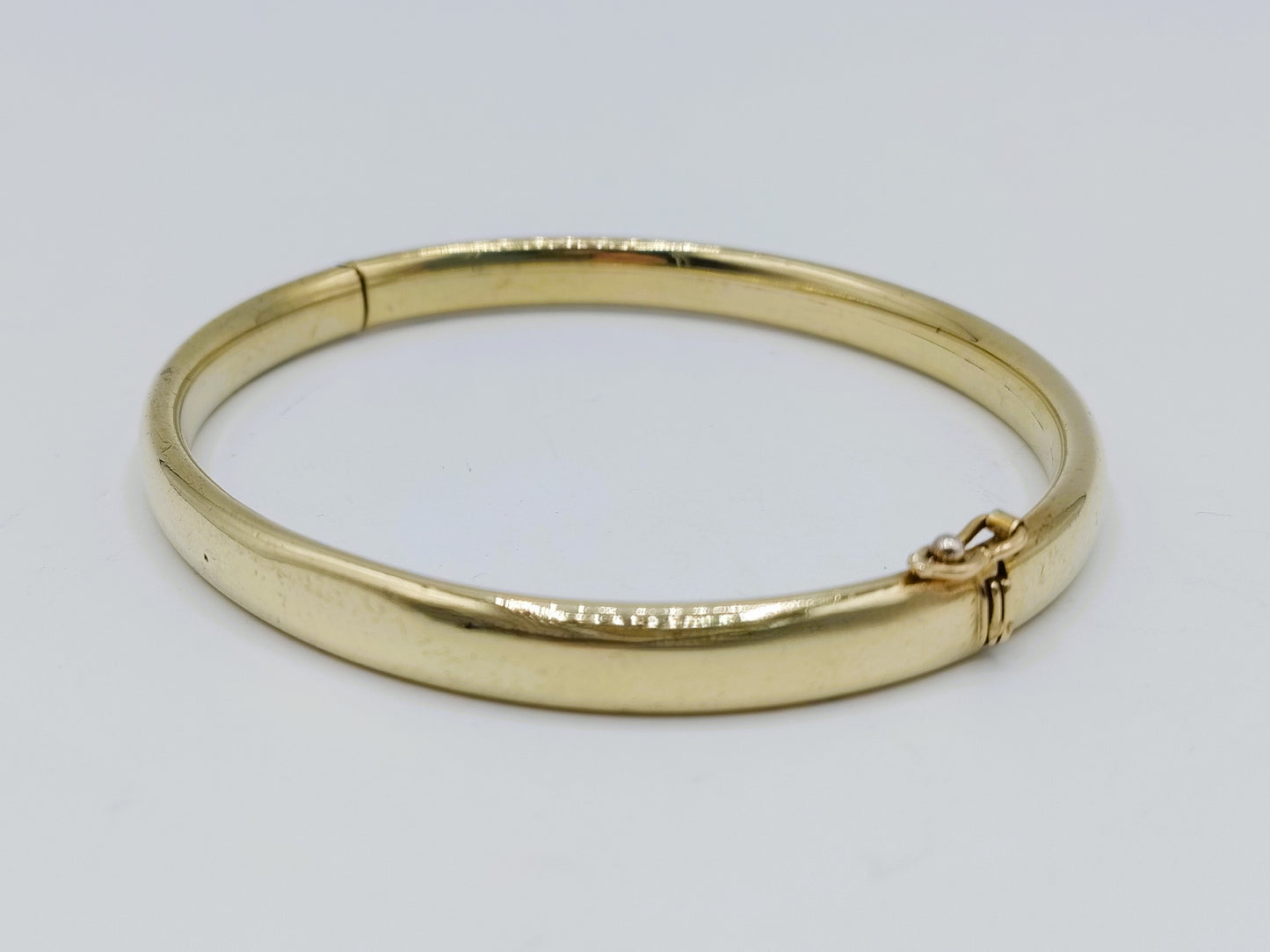 14 Karaats gouden slavenarmband met zilveren kern, 6 mm