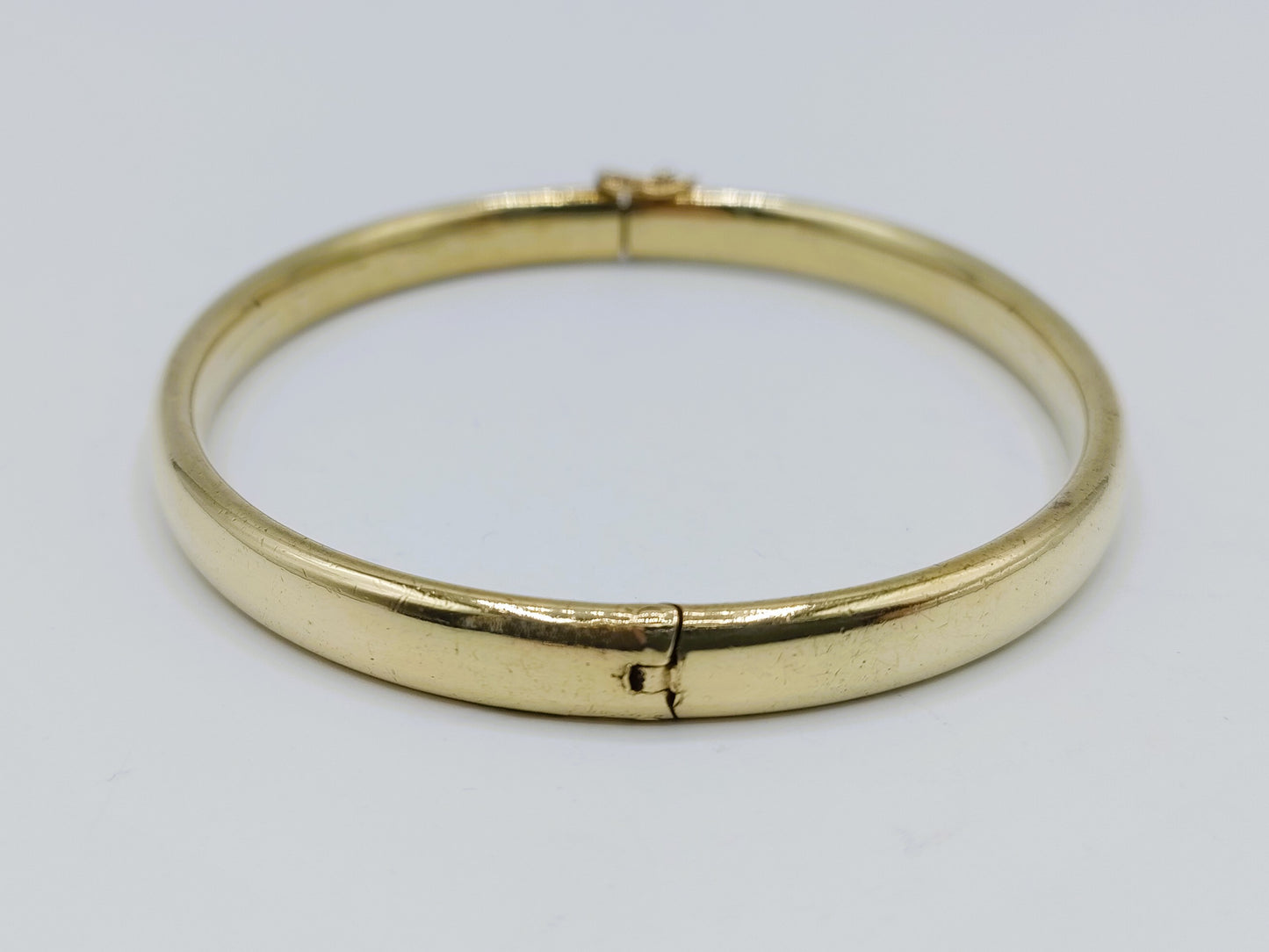 14 Karaats gouden slavenarmband met zilveren kern, 6 mm