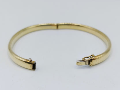14 Karaats gouden slavenarmband met zilveren kern, 6 mm