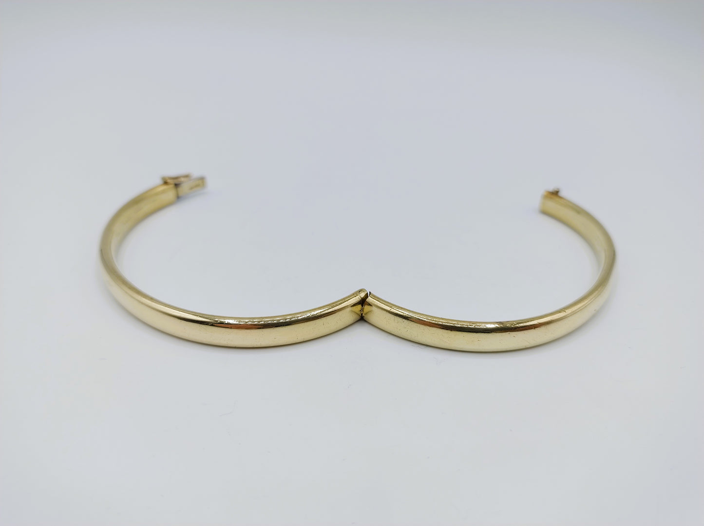 14 Karaats gouden slavenarmband met zilveren kern, 6 mm