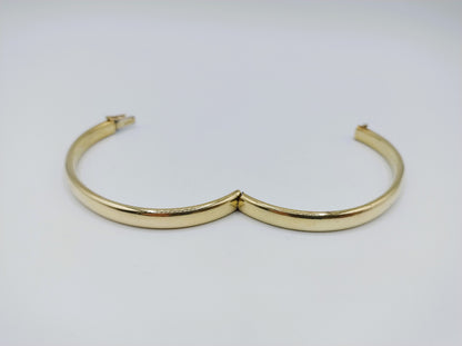14 Karaats gouden slavenarmband met zilveren kern, 6 mm
