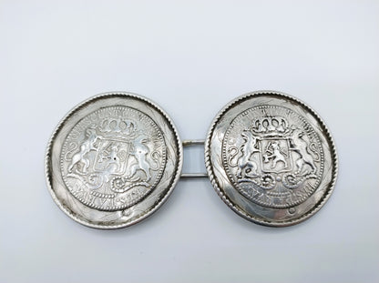 Antieke zilveren broekstukken, Zeeuwse streekdracht, Walcheren, ca. 1900