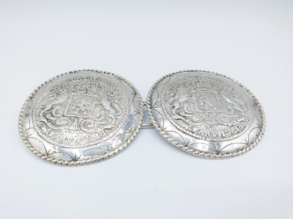 Antieke zilveren broekstukken, Zeeuwse streekdracht, Walcheren, ca. 1900