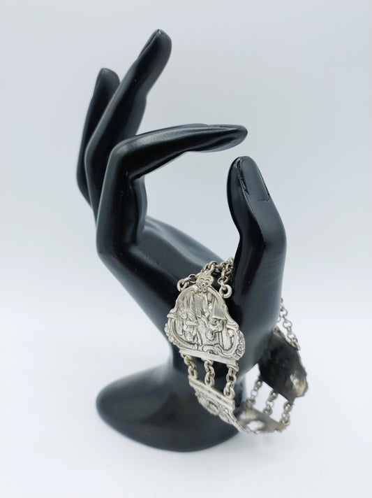 Zilveren armband van bijbelslot, Fa. Gelderblom, Schoonhoven, ca. 1980