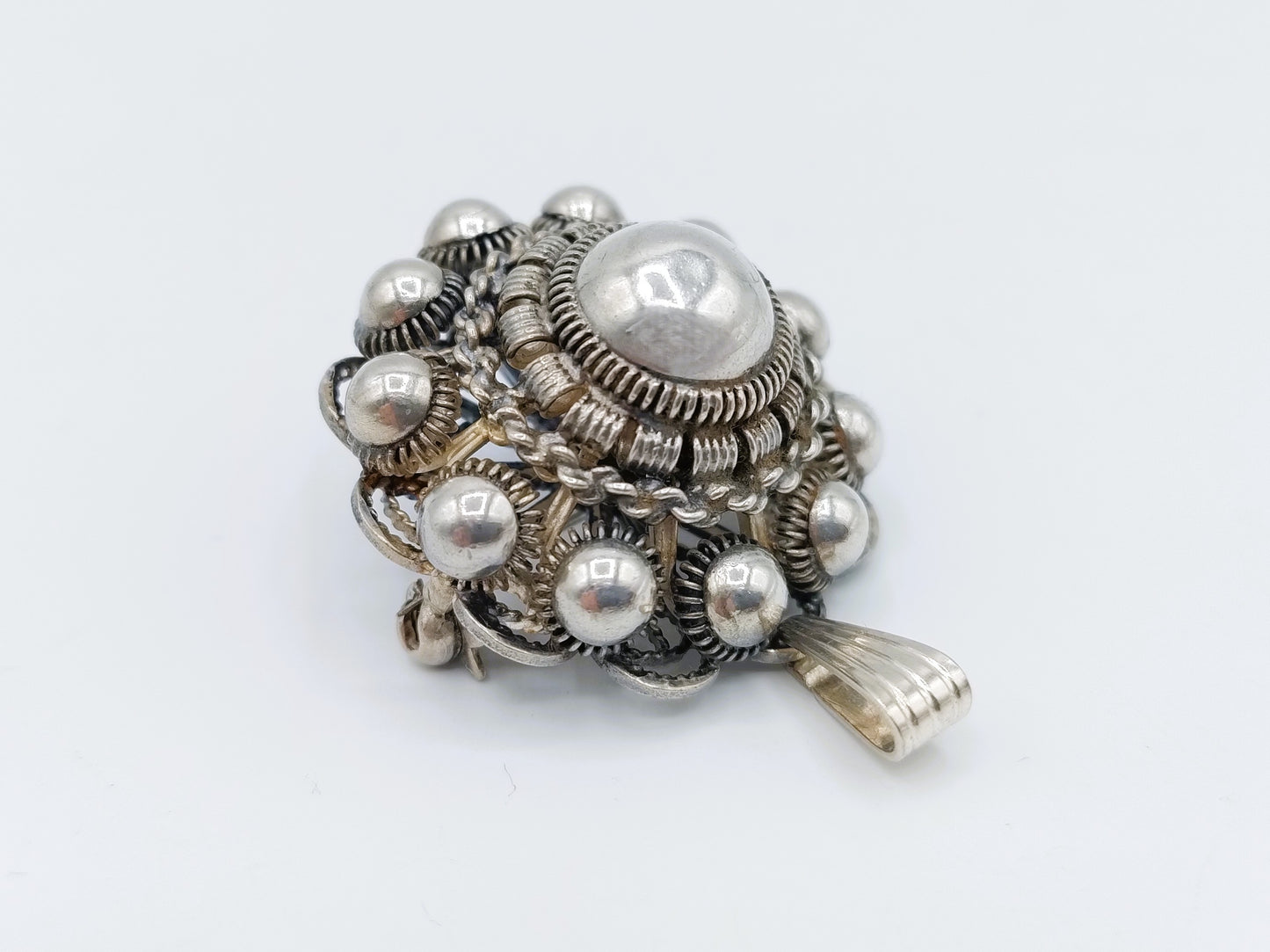 Silver Zeeland button brooch or pendant