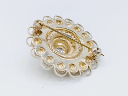 Silver Zeeland button brooch