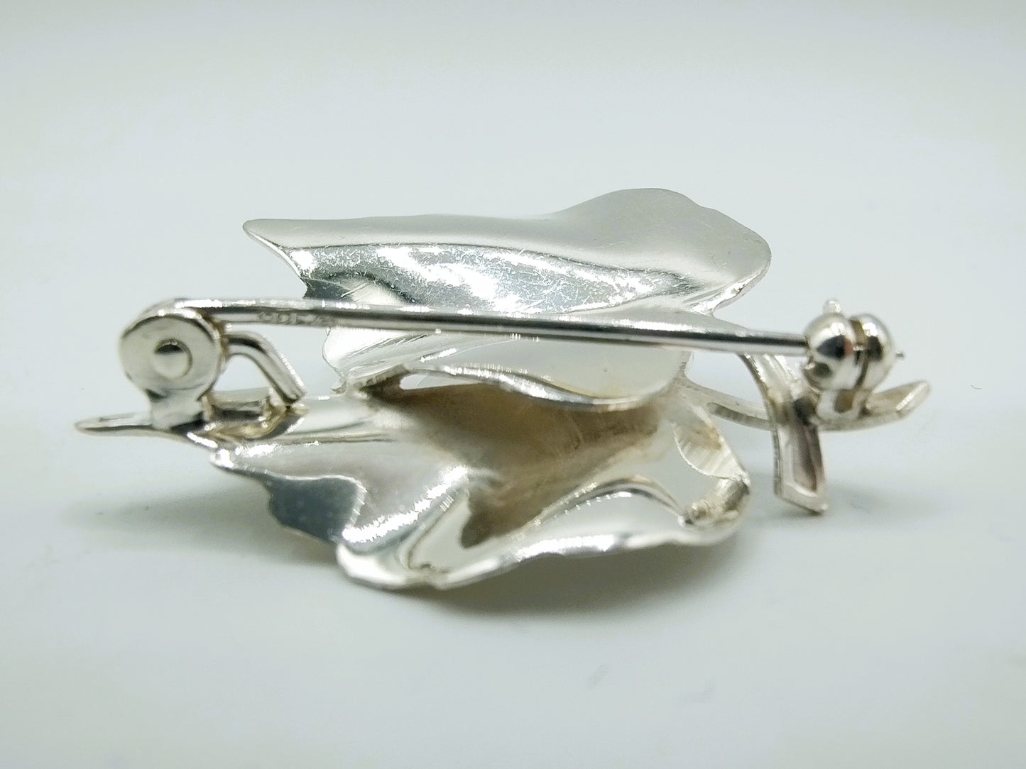 Silver leaf brooch, 925