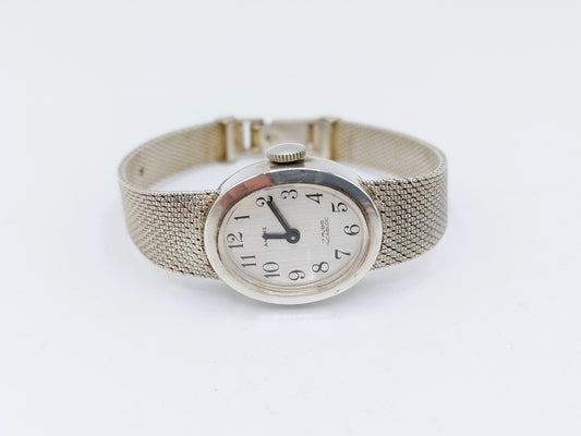 Silberne Damenarmbanduhr, Anker, Incabloc, 16 cm