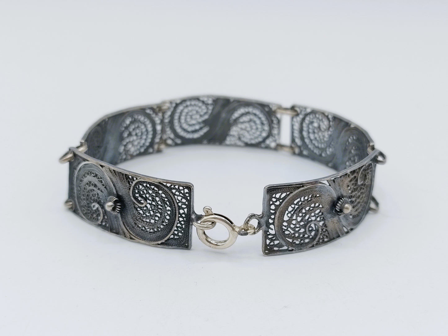 Silver bracelet, filigree, 18.5 cm