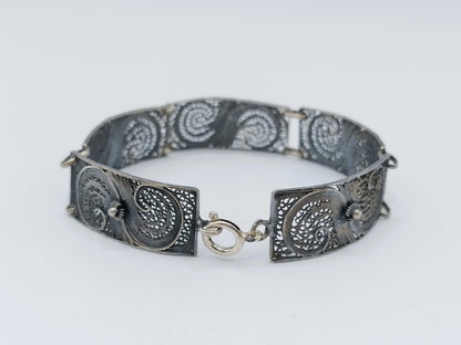 Silver bracelet, filigree, 18.5 cm