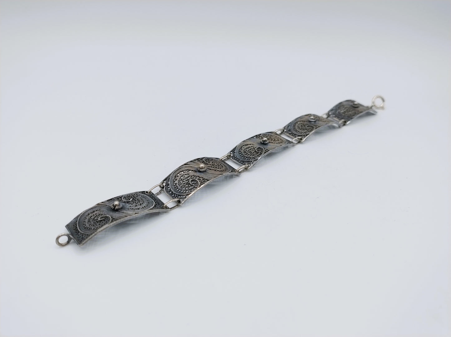 Silver bracelet, filigree, 18.5 cm