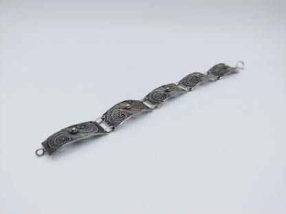 Silver bracelet, filigree, 18.5 cm