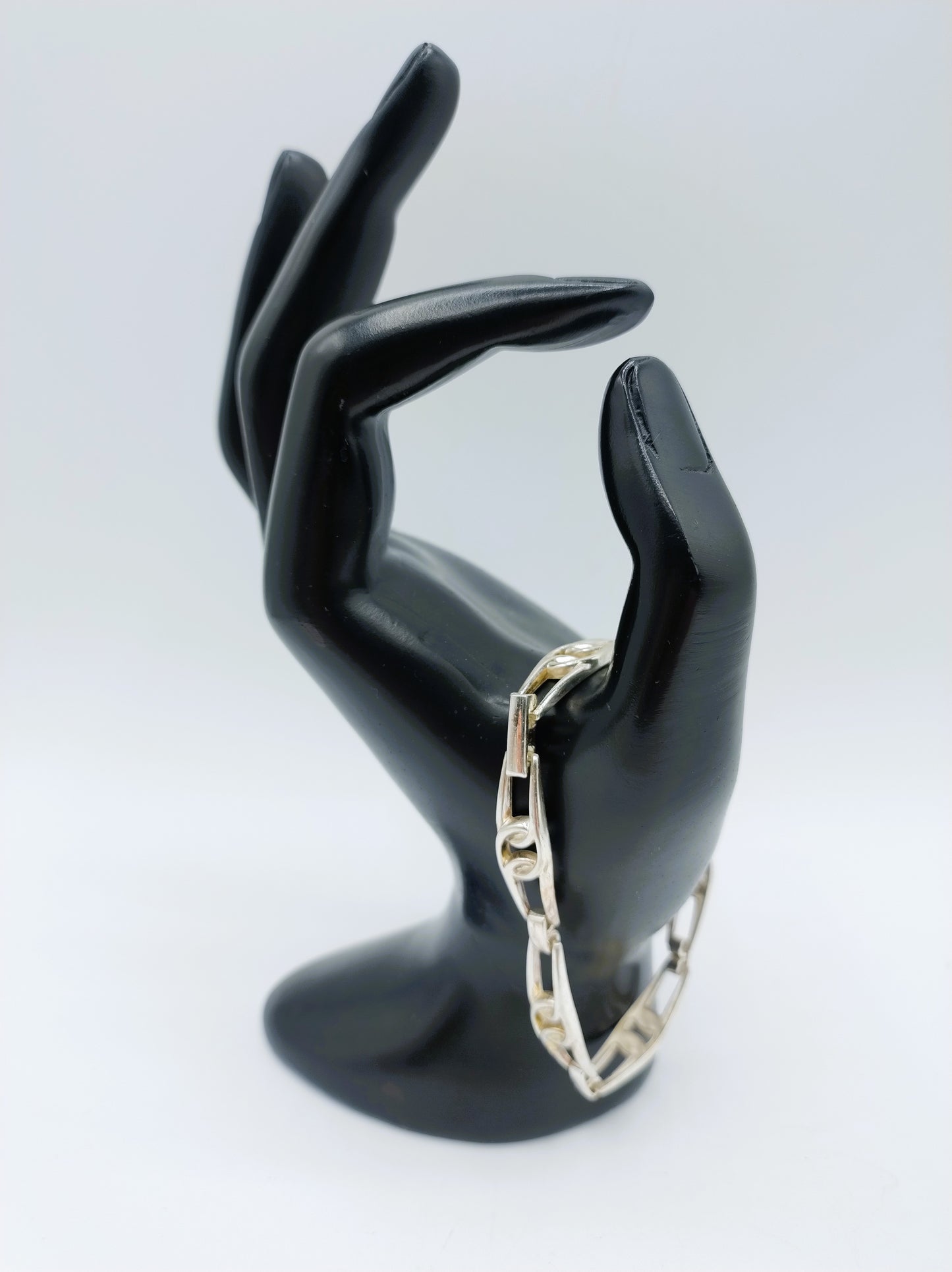 Zilveren schakelarmband, 18,5 cm