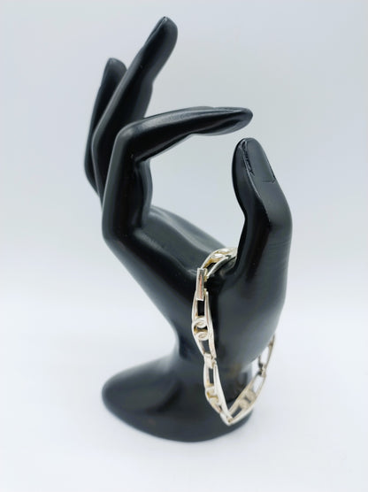 Zilveren schakelarmband, 18,5 cm