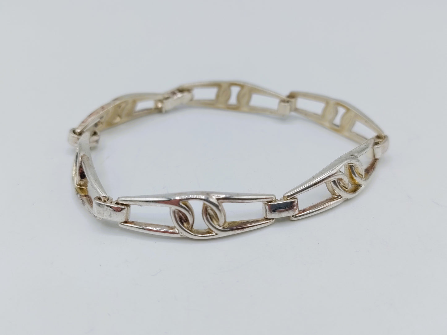 Zilveren schakelarmband, 18,5 cm