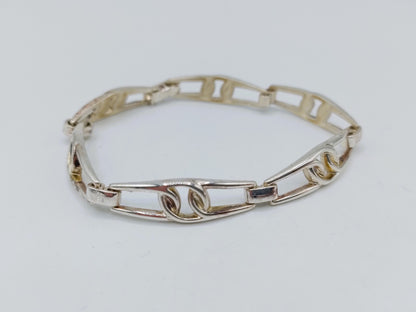 Zilveren schakelarmband, 18,5 cm
