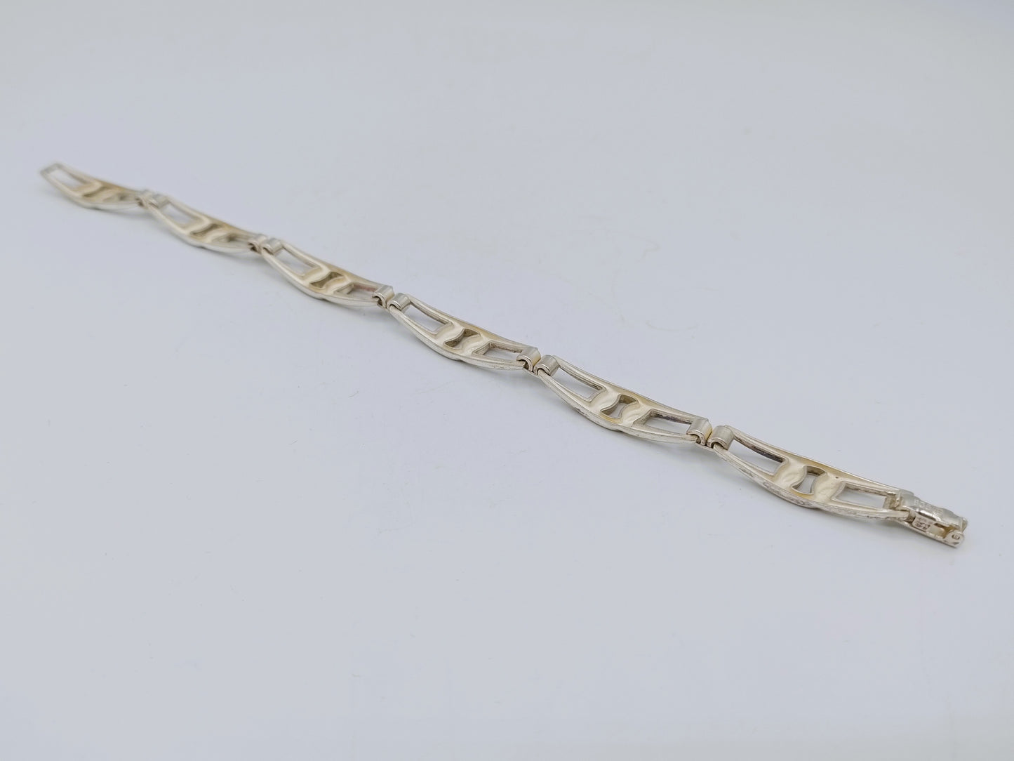 Zilveren schakelarmband, 18,5 cm