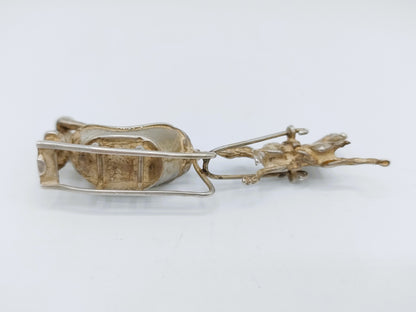 Zilveren miniatuur slee met paard, C.A. Stout, Rotterdam, ca. 1975