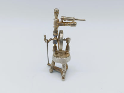 Zilveren miniatuur spinnewiel, C.A. Stout, Rotterdam, 1976