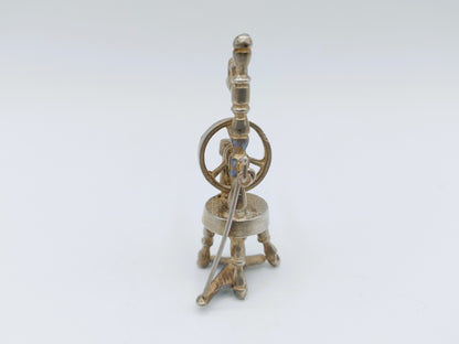 Zilveren miniatuur spinnewiel, C.A. Stout, Rotterdam, 1976