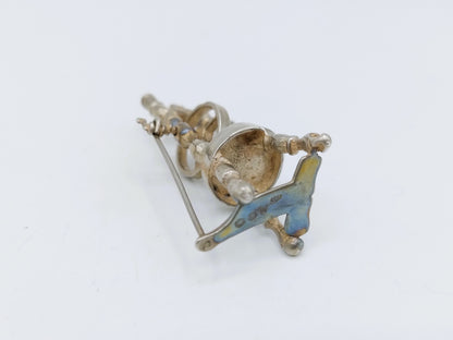 Zilveren miniatuur spinnewiel, C.A. Stout, Rotterdam, 1976