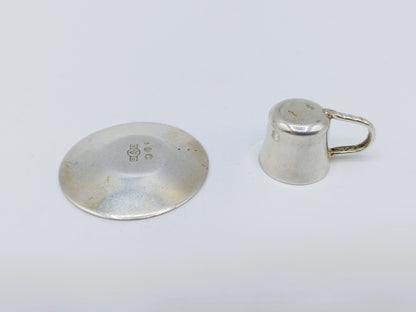 Zilveren miniatuur kop en schotel,  B. Drost Gz, Rhenen, 1975