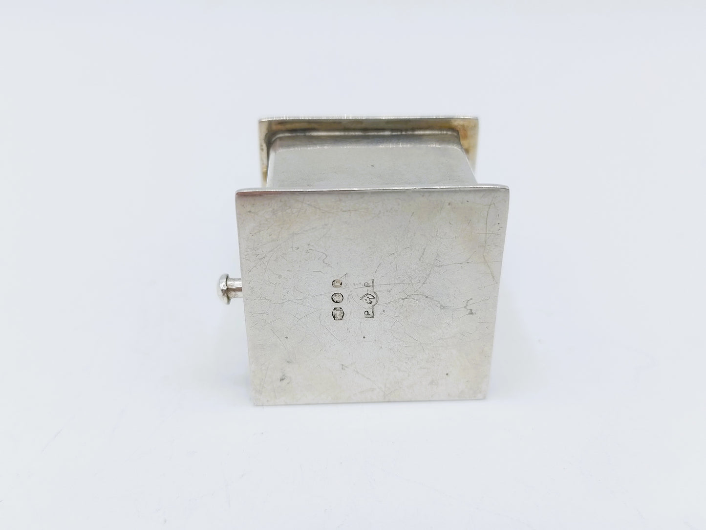 Silver miniature coffee grinder, B. Drost Gz, Rhenen, 1977