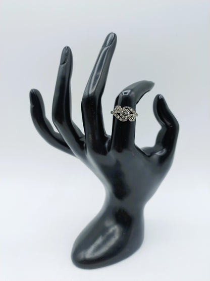 Silver ring with marcasites, 17 mm