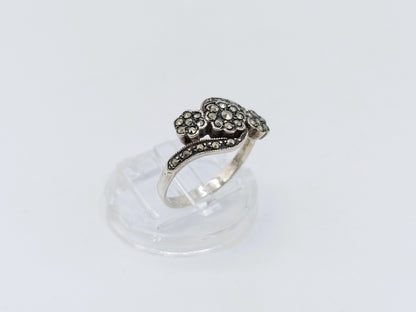 Silver ring with marcasites, 17 mm
