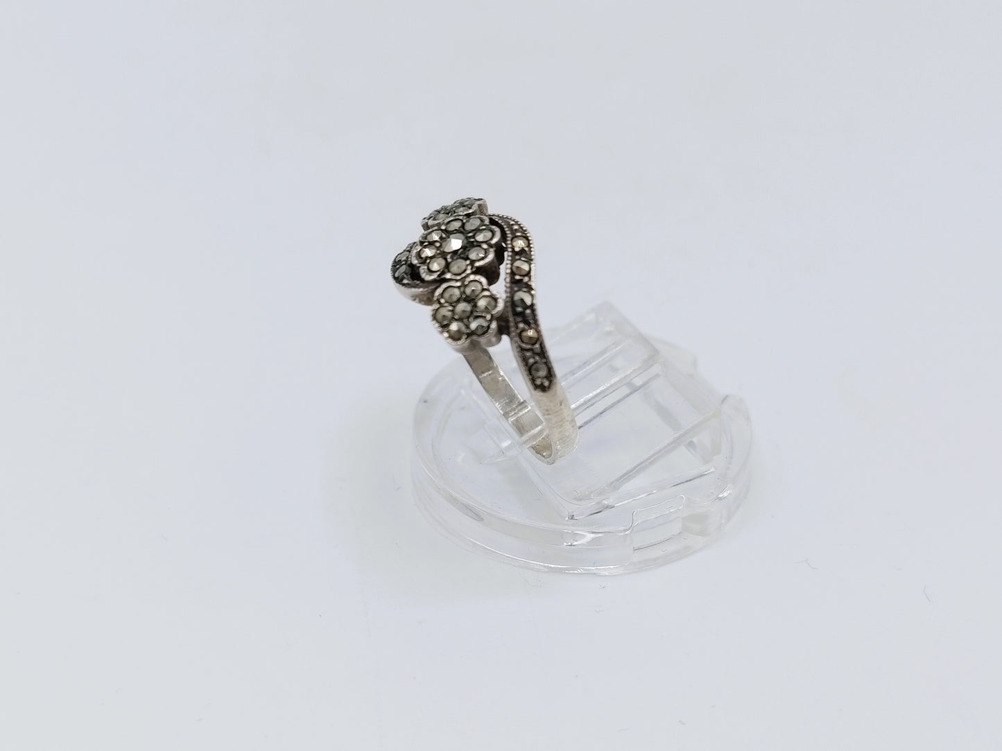 Silver ring with marcasites, 17 mm