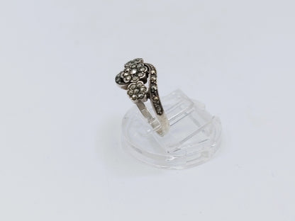 Silver ring with marcasites, 17 mm