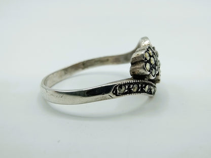 Silver ring with marcasites, 17 mm