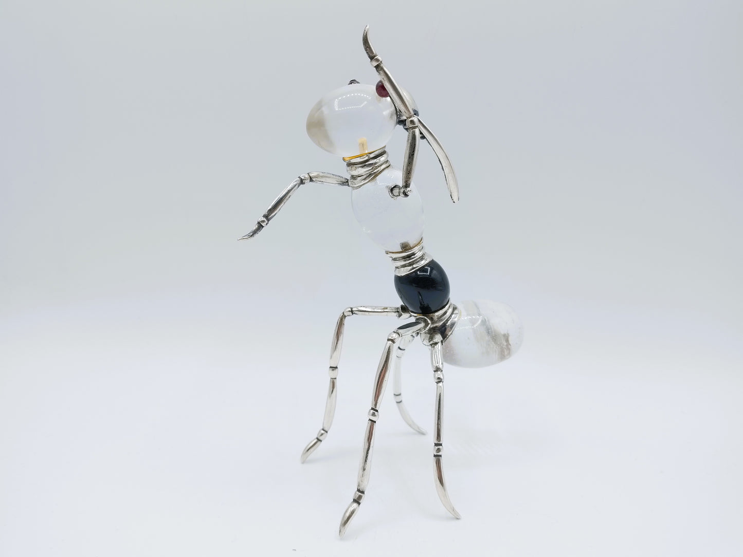 Mier sculptuur van onyx, kristal en zilver, Ilias Lalaounis, Griekenland