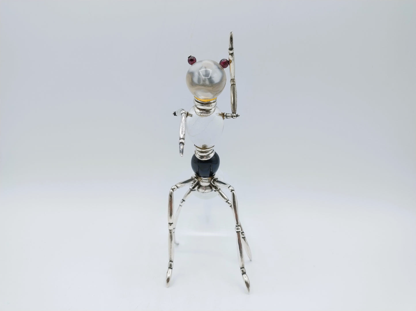 Mier sculptuur van onyx, kristal en zilver, Ilias Lalaounis, Griekenland