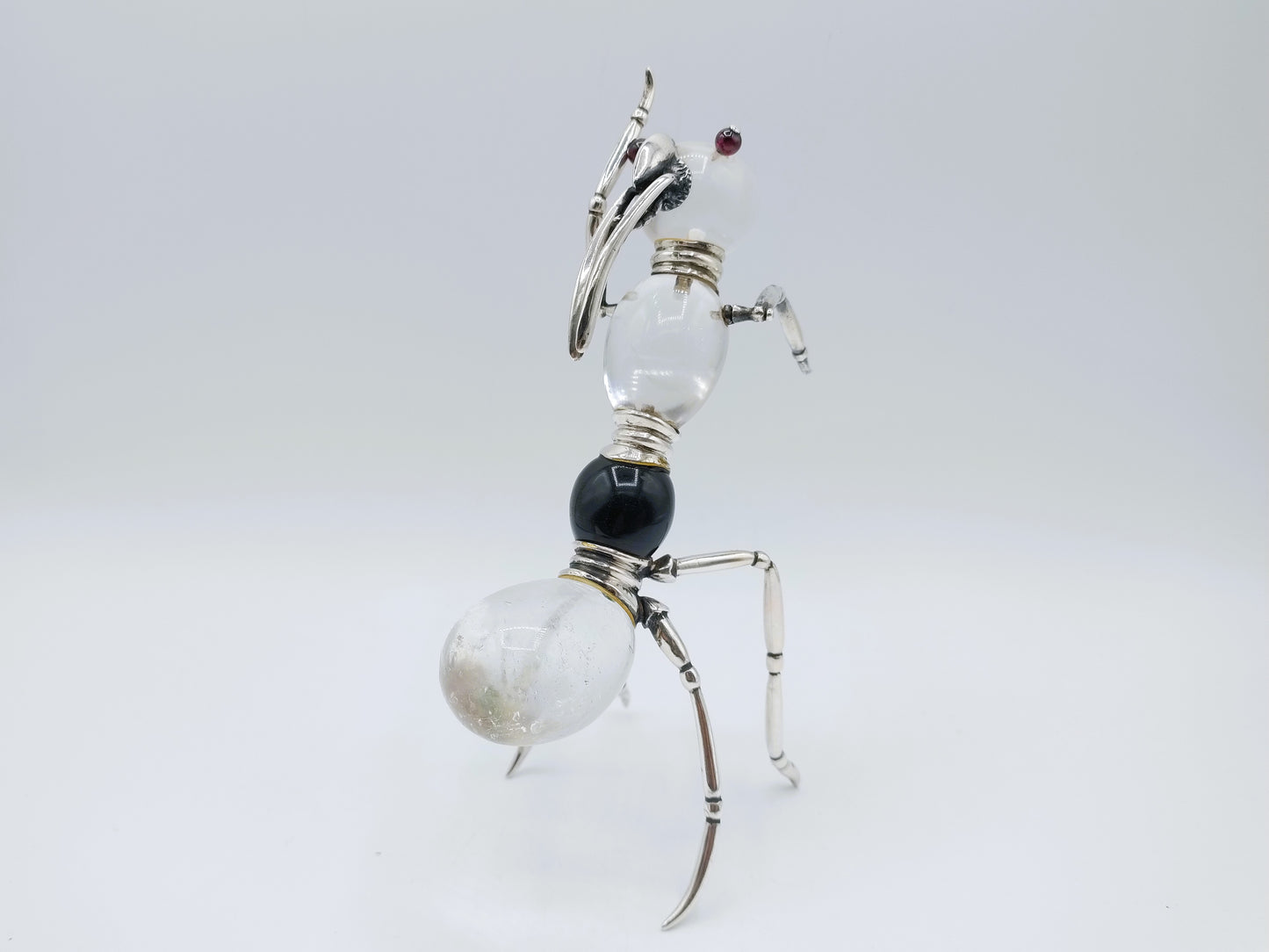 Mier sculptuur van onyx, kristal en zilver, Ilias Lalaounis, Griekenland