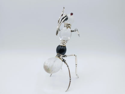 Mier sculptuur van onyx, kristal en zilver, Ilias Lalaounis, Griekenland