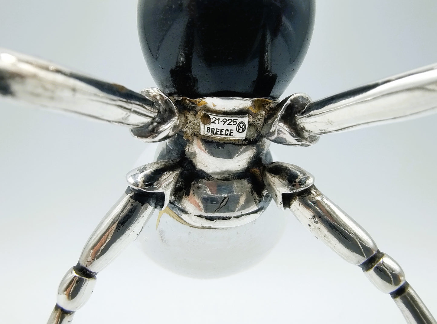 Mier sculptuur van onyx, kristal en zilver, Ilias Lalaounis, Griekenland