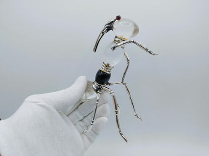 Mier sculptuur van onyx, kristal en zilver, Ilias Lalaounis, Griekenland