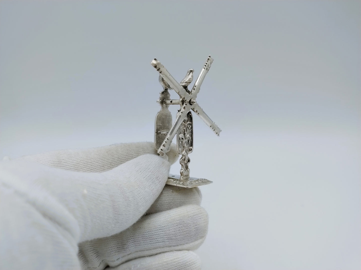 Zilveren miniatuur haalmolen, F. van Strant II, Amsterdam, ca. 1740