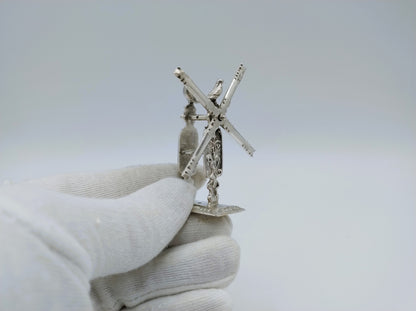 Zilveren miniatuur haalmolen, F. van Strant II, Amsterdam, ca. 1740