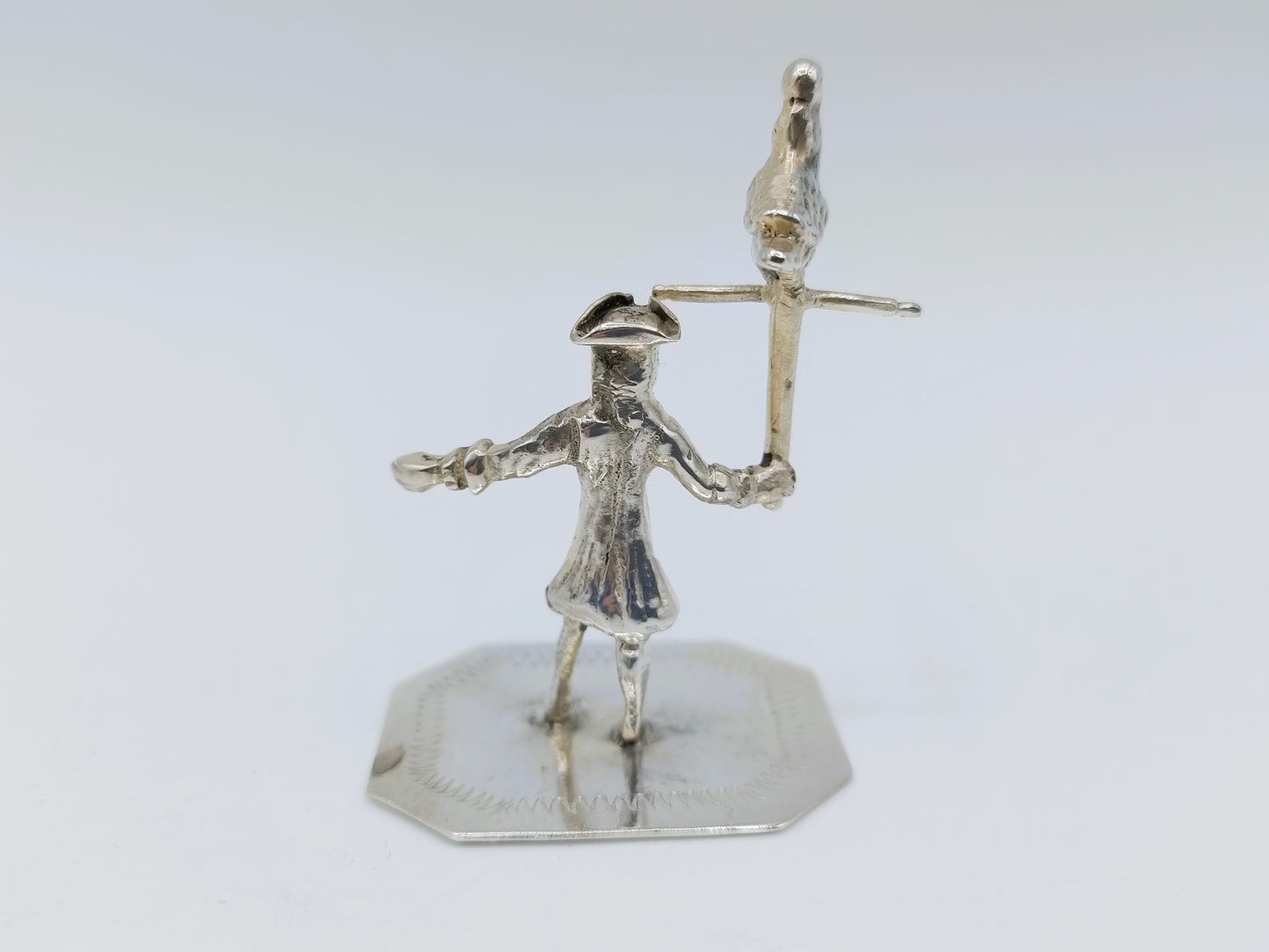 Zilveren miniatuur valkenier, J. Borduur, Amsterdam, 1739