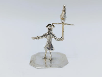 Zilveren miniatuur valkenier, J. Borduur, Amsterdam, 1739
