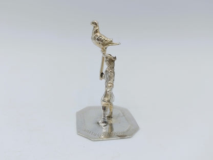 Zilveren miniatuur valkenier, J. Borduur, Amsterdam, 1739